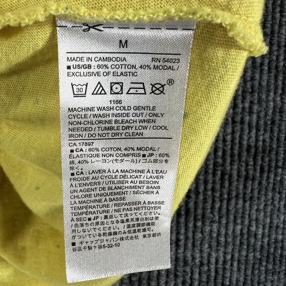 Banana Republic Shirt Womens Medium Yellow Short Sleeve Blouse Top Lightweight
